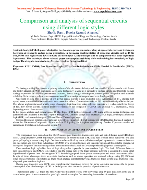 (PDF) Comparison and analysis of sequential circuits using different ...