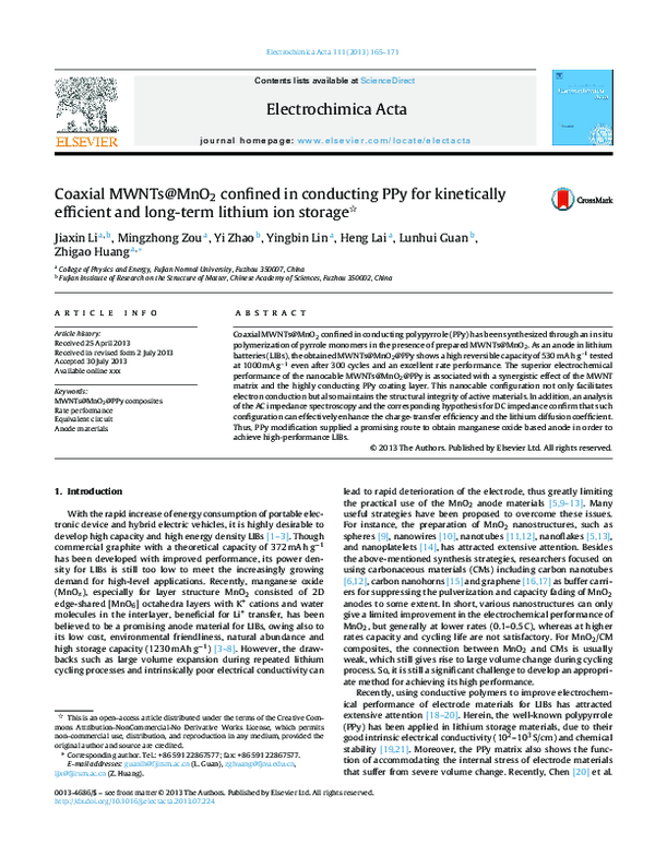 (PDF) Coaxial MWNTs@MnO2 confined in conducting PPy for kinetically ...