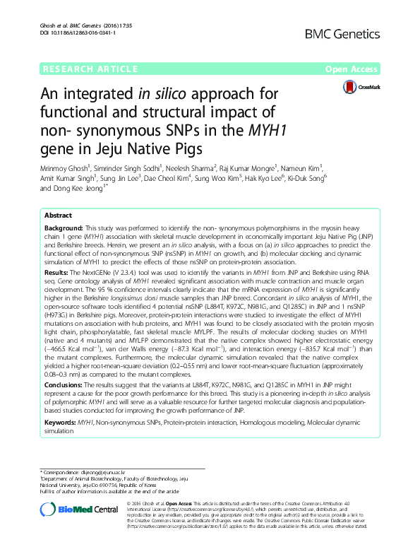 (PDF) An integrated in silico approach for functional and structural ...