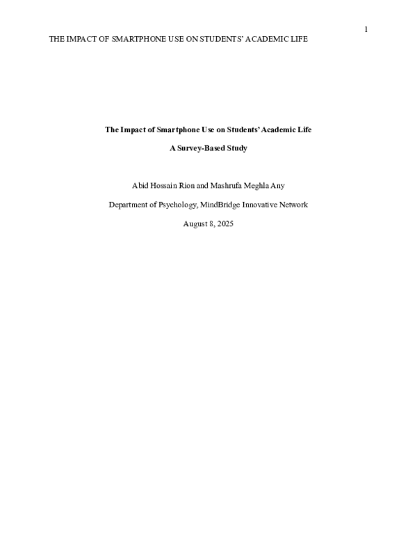 (PDF) The Impact of Smartphone Use on Students' Academic Life: A Survey ...