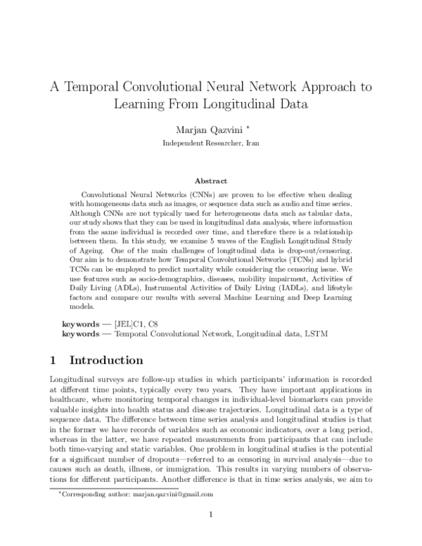 (PDF) A Temporal Convolutional Neural Network Approach to Learning From ...