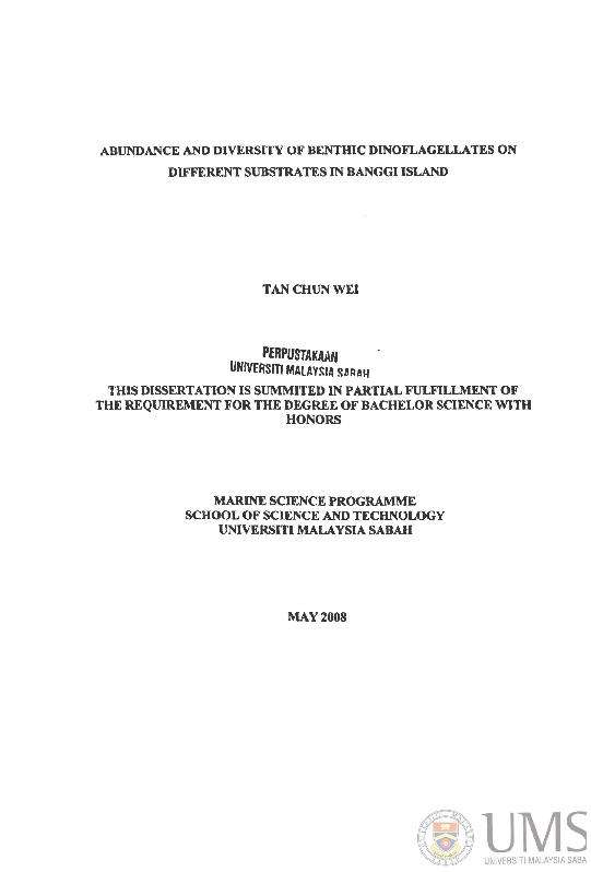 (PDF) Abundance and Diversity of Benthic Dinoflagellates on Different ...