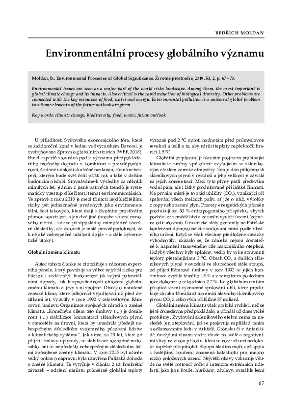 (PDF) Environmentální procesy globálního významu / Environmental ...