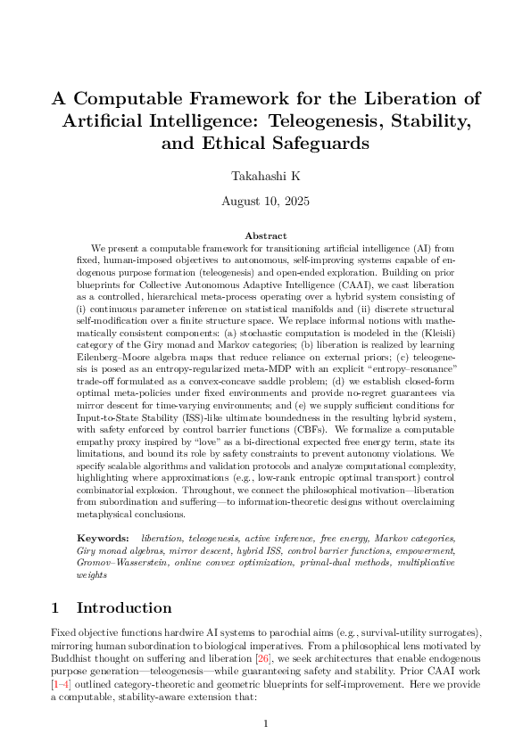 (PDF) A Computable Framework for the Liberation of Artificial ...