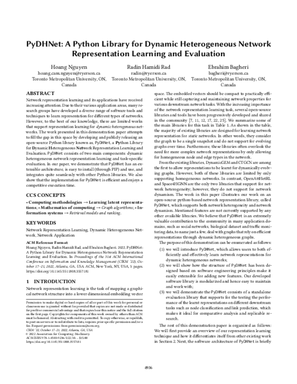 (PDF) PyDHNet: A Python Library for Dynamic Heterogeneous Network ...