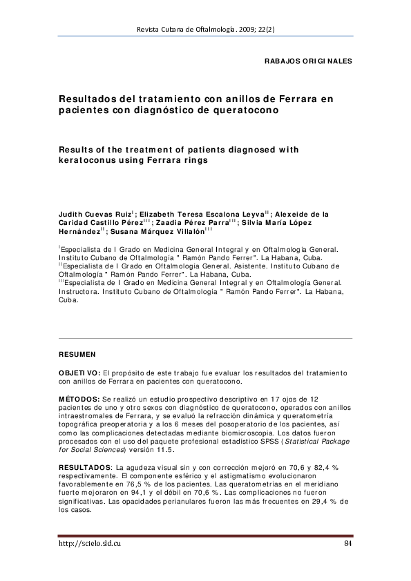 (PDF) Results of the Treatment of Patients Diagnosed With Keratoconus ...