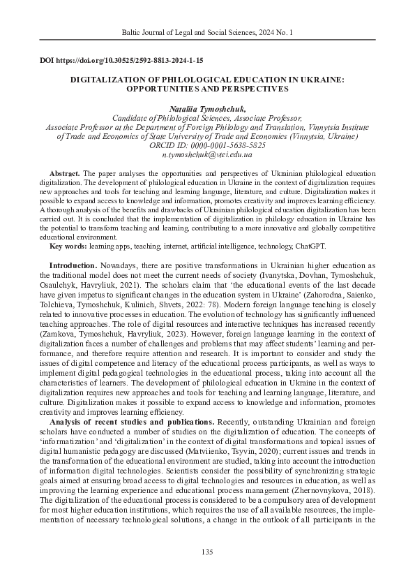 (PDF) Digitalization of Philological Education in Ukraine ...