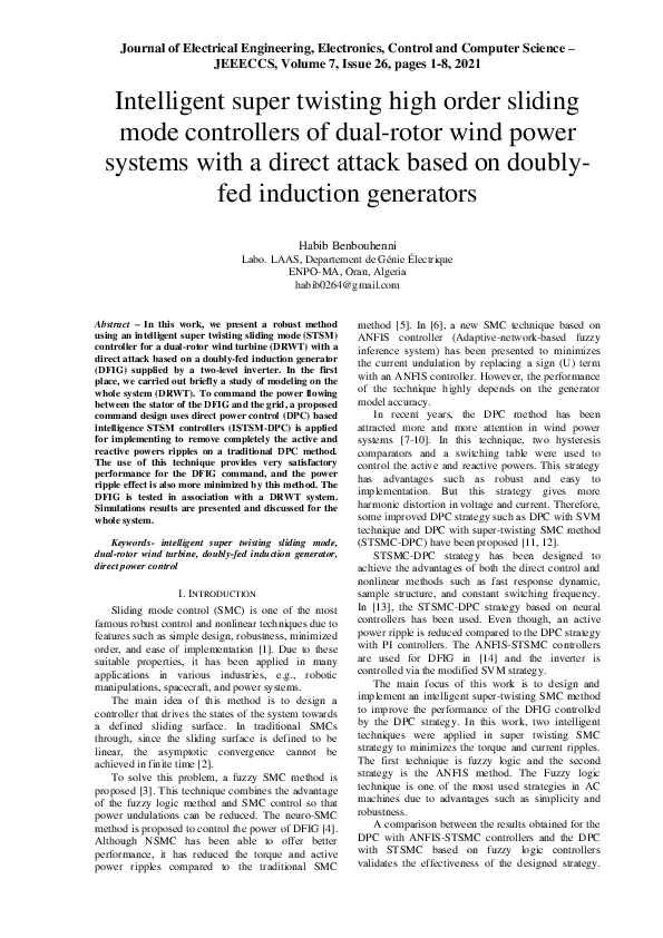 (PDF) Intelligent super twisting high order sliding mode controller of ...