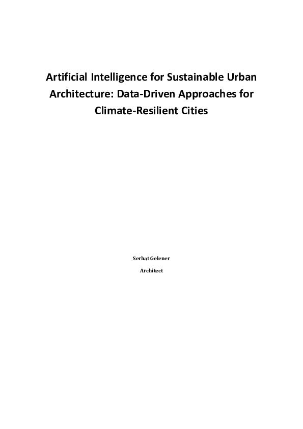 (PDF) Artificial Intelligence for Sustainable Urban Architecture: Data ...