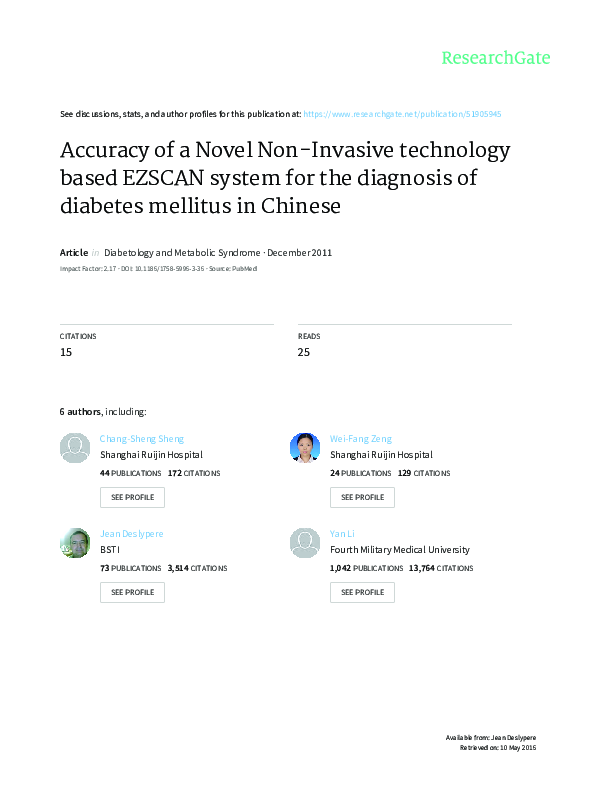 (PDF) Accuracy of a Novel Non-Invasive technology