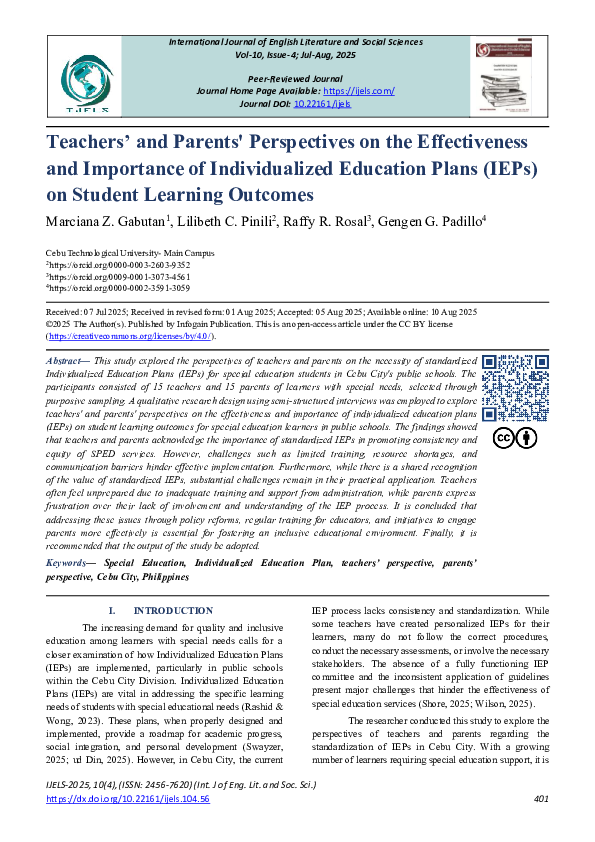(PDF) Teachers’ and Parents' Perspectives on the Effectiveness and ...