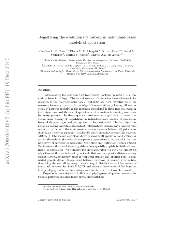 (PDF) Registering the evolutionary history in individual-based models ...