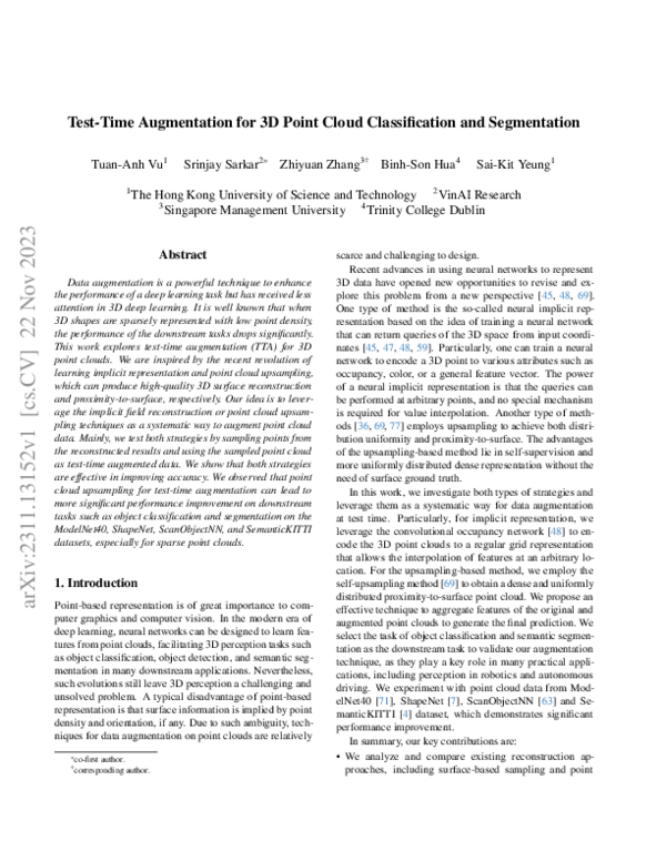 (PDF) Test-Time Augmentation for 3D Point Cloud Classification and ...