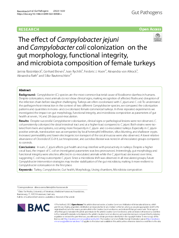 (PDF) The effect of Campylobacter jejuni and Campylobacter coli ...