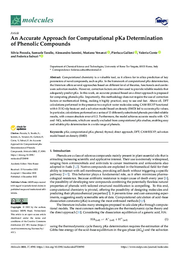 (PDF) An Accurate Approach for Computational pKa Determination of ...