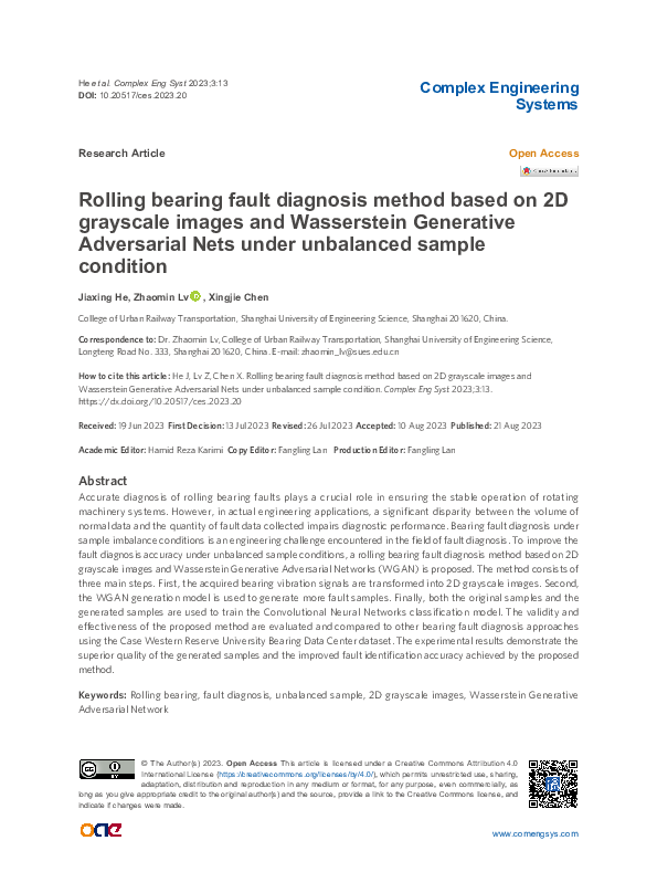 (PDF) Rolling bearing fault diagnosis method based on 2D grayscale ...