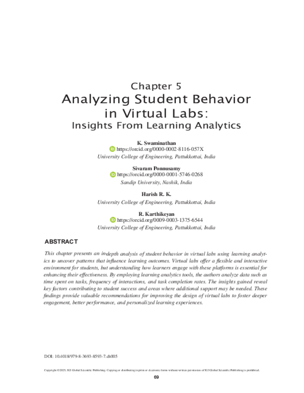 (PDF) Analyzing Student Behavior in Virtual Labs Insights From Learning ...