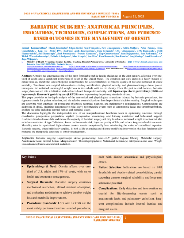 (PDF) Bariatric Surgery Anatomical Principles Management of Obesity