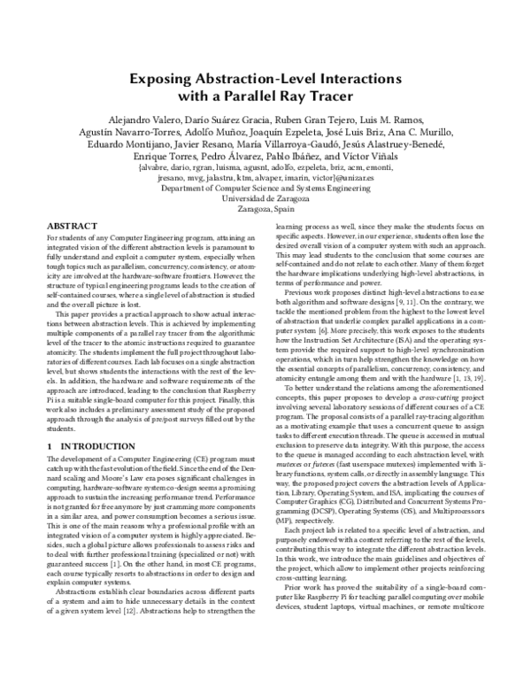 (PDF) Exposing Abstraction-Level Interactions with a Parallel Ray Tracer