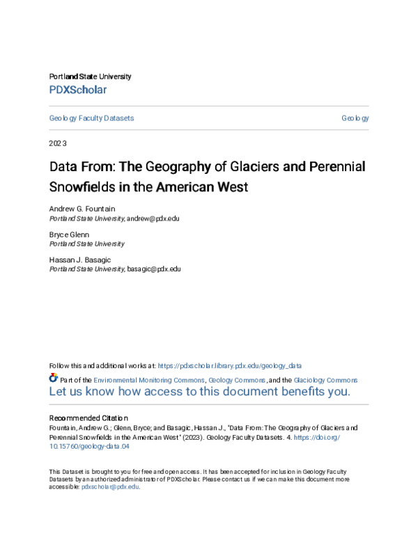 (PDF) Data From:The Geography of Glaciers and Perennial Snowfields in ...