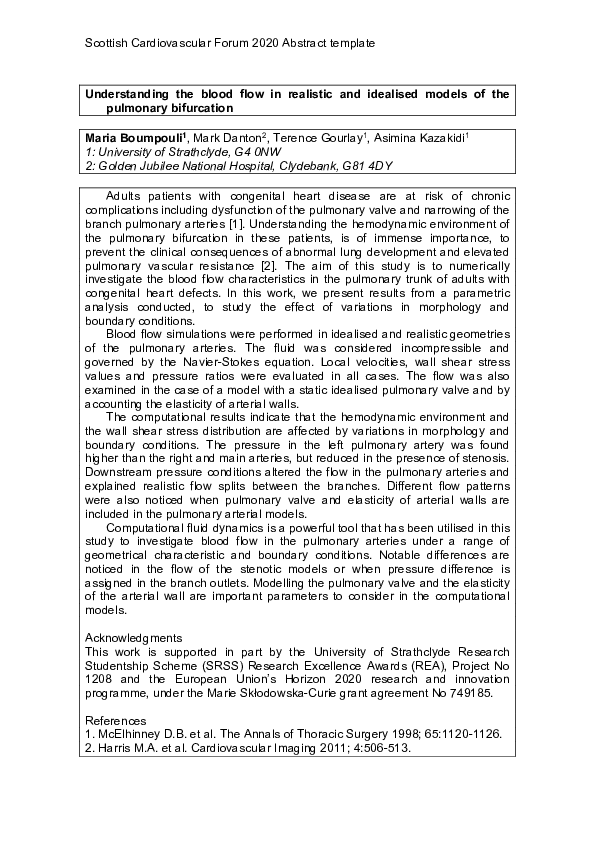 (PDF) OP7 Understanding the blood flow in realistic and idealised ...