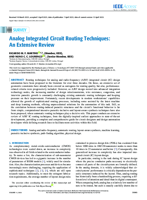 (PDF) Analog Integrated Circuit Routing Techniques: An Extensive Review