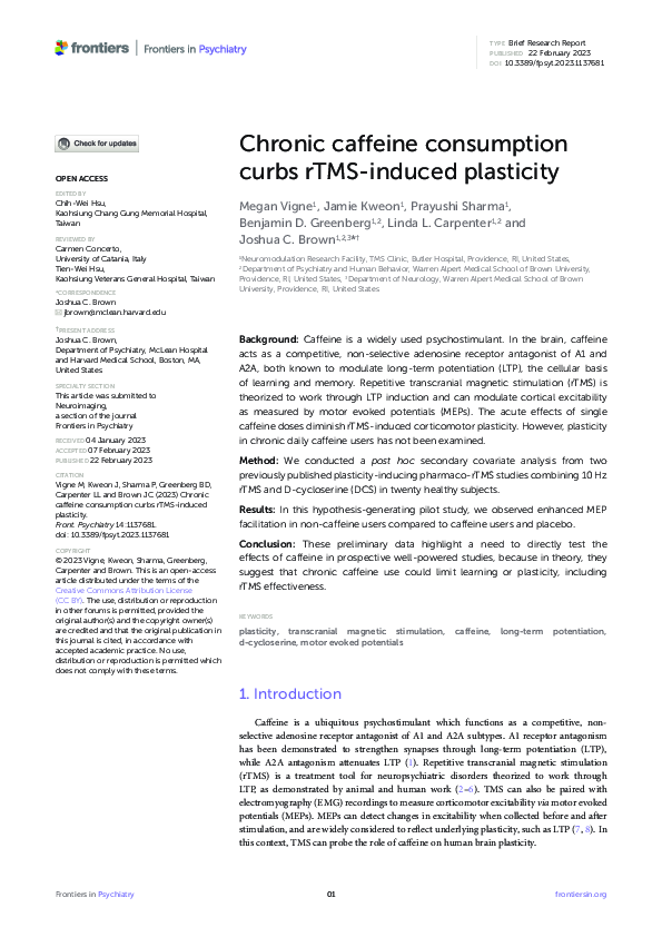 (PDF) Chronic caffeine consumption curbs rTMS-induced plasticity