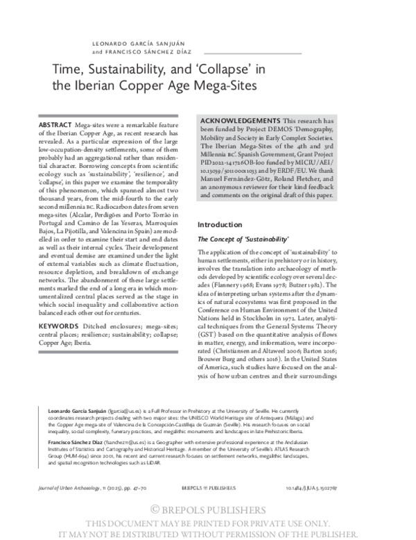 (PDF) "Time, sustainability, and ‘collapse’ in the Iberian Copper Age ...