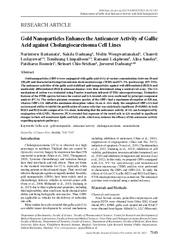 (PDF) Gold Nanoparticles Enhance the Anticancer Activity of Gallic Acid ...