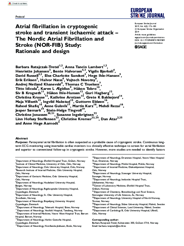 (PDF) Atrial fibrillation in cryptogenic stroke and transient ischaemic ...