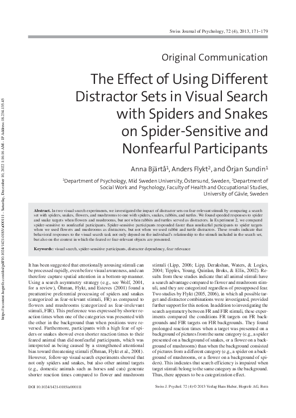 (PDF) The Effect of Using Different Distractor Sets in Visual Search ...