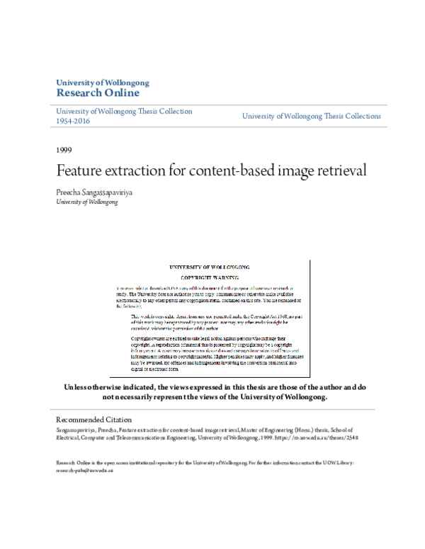 (PDF) Feature Extraction for Content-Based Image Retrieval