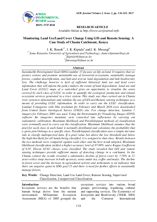 (PDF) Monitoring Land Use/Land Cover Change Using GIS and Remote ...