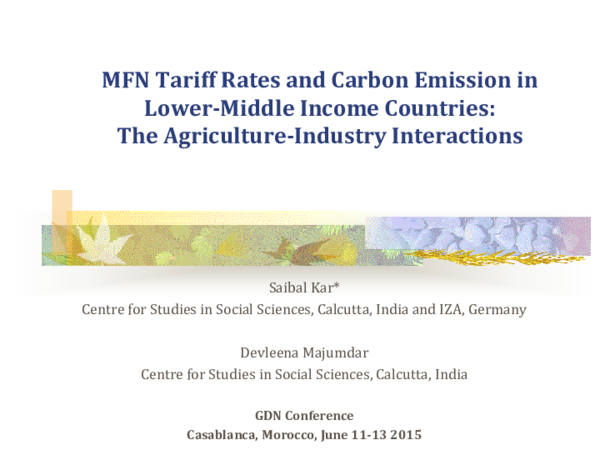 (PDF) MFN Tariff Rates and Carbon Emission in Lower-Middle Income ...