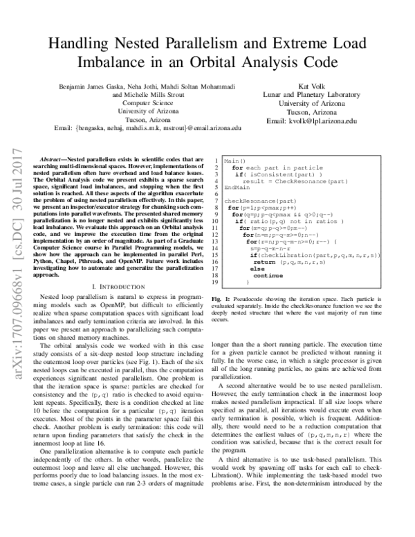(PDF) Handling Nested Parallelism and Extreme Load Imbalance in an ...