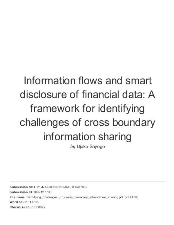 (PDF) Information flows and smart disclosure of financial data: A ...