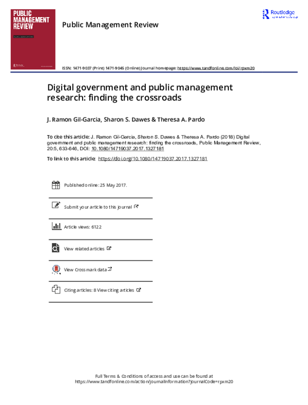 (PDF) Digital government and public management research: finding the ...