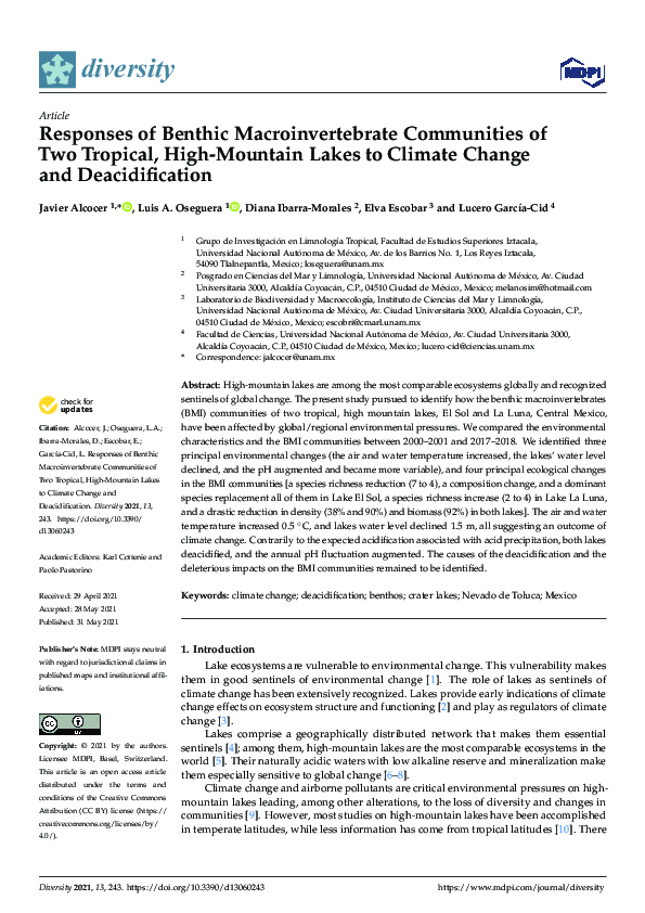 (PDF) Responses of Benthic Macroinvertebrate Communities of Two ...
