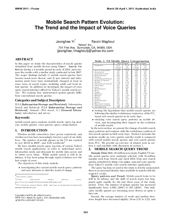 (PDF) Mobile search pattern evolution