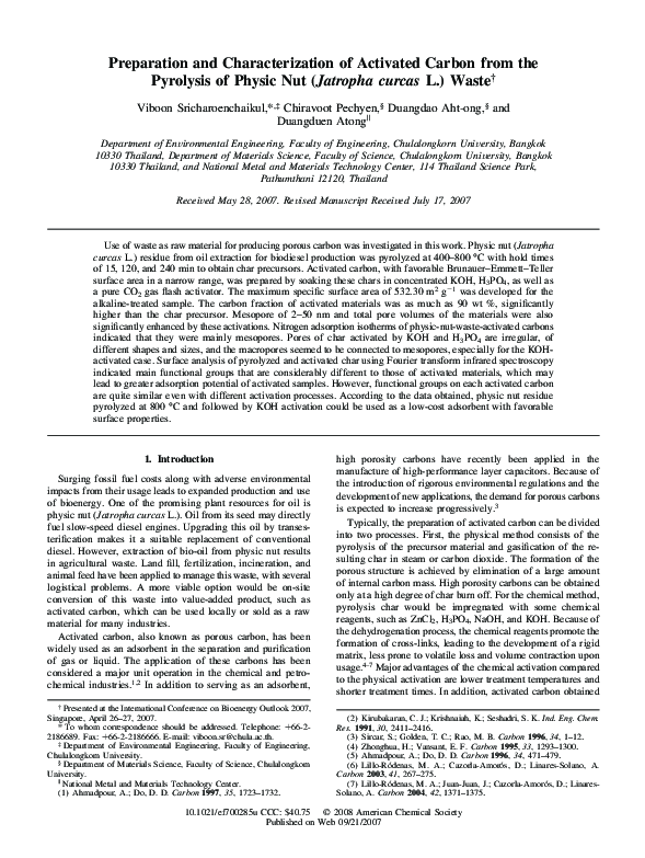 (PDF) Preparation and Characterization of Activated Carbon from the ...