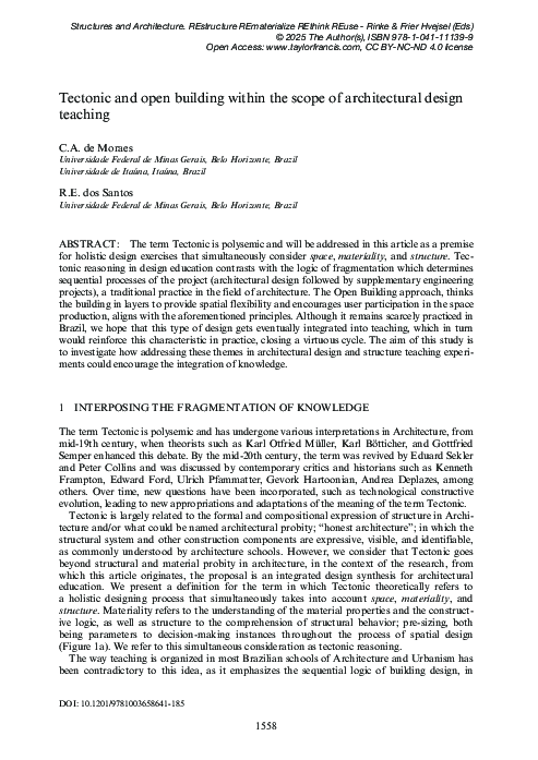 (PDF) Tectonic and open building within the scope of architectural ...