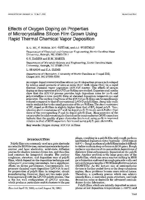 (PDF) Effects of oxygen doping on properties of microcrystalline ...