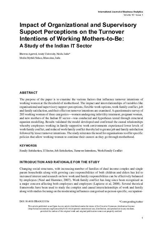(PDF) Impact of Organizational and Supervisory Support Perceptions on ...