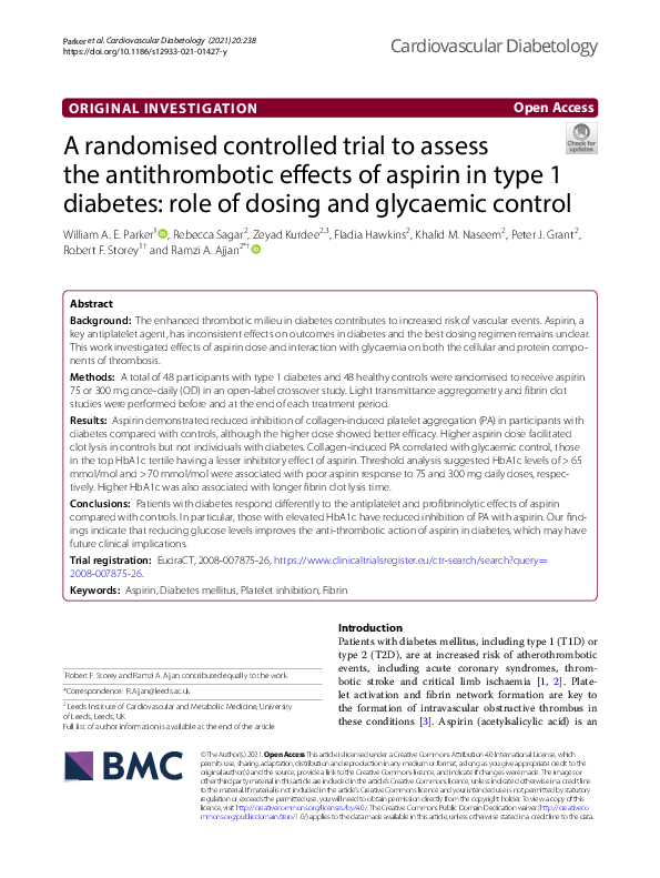 (PDF) A randomised controlled trial to assess the antithrombotic ...