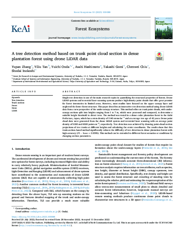 (PDF) A tree detection method based on trunk point cloud section in ...