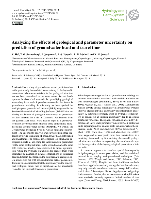 (PDF) Analyzing the effects of geological and parameter uncertainty on ...