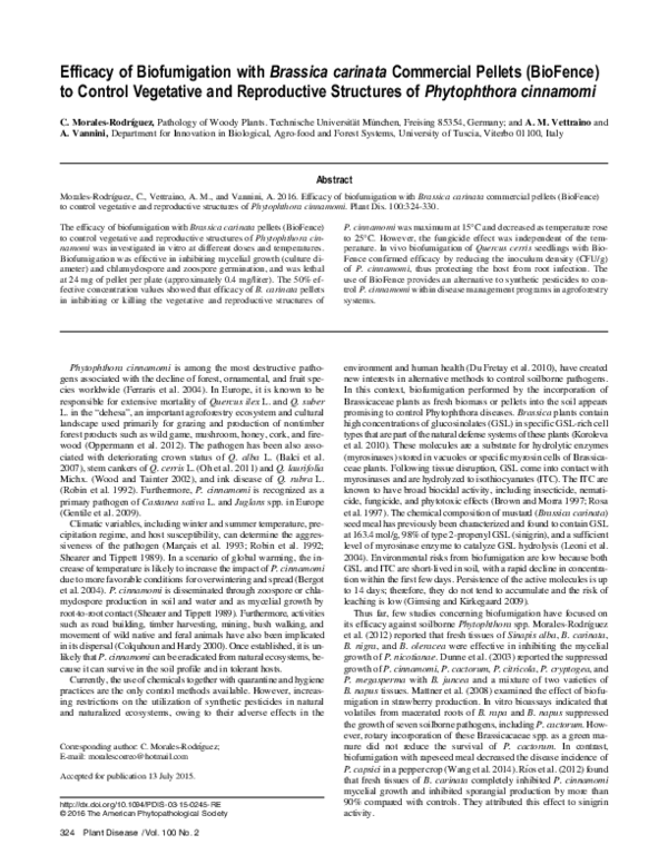 (PDF) Efficacy of Biofumigation with Brassica carinata Commercial ...