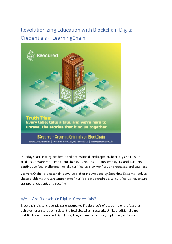 (PDF) Revolutionizing Education with Blockchain Digital Credentials ...