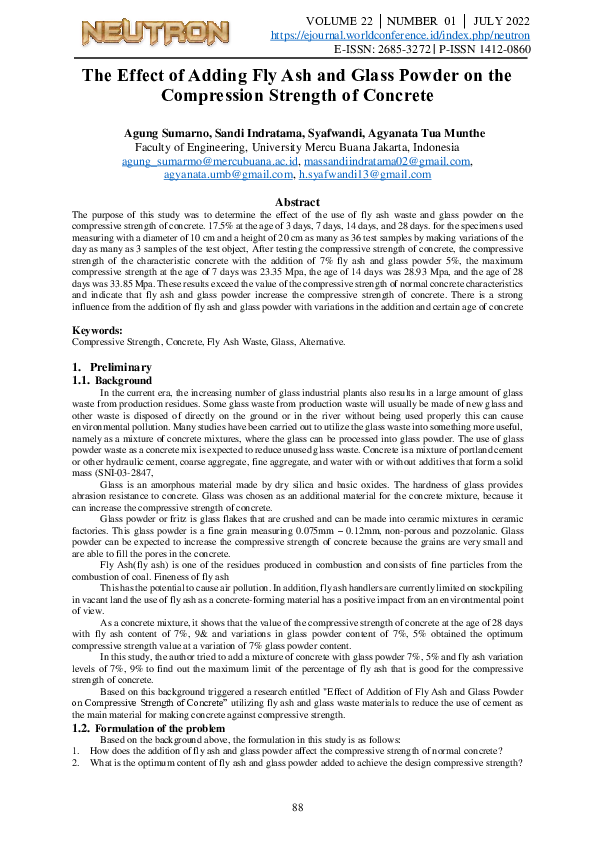 (PDF) The Effect of Adding Fly Ash and Glass Powder on the Compression ...