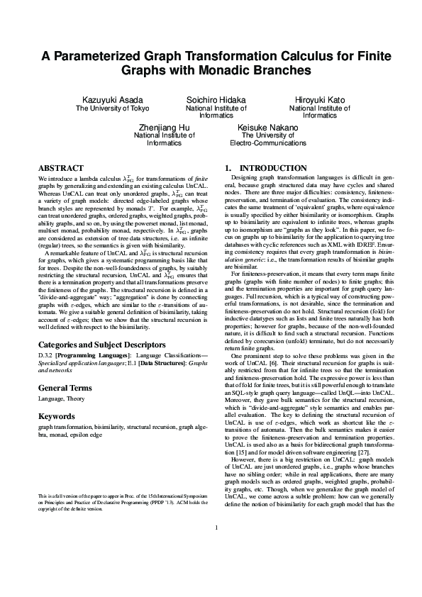 (PDF) A parameterized graph transformation calculus for finite graphs ...
